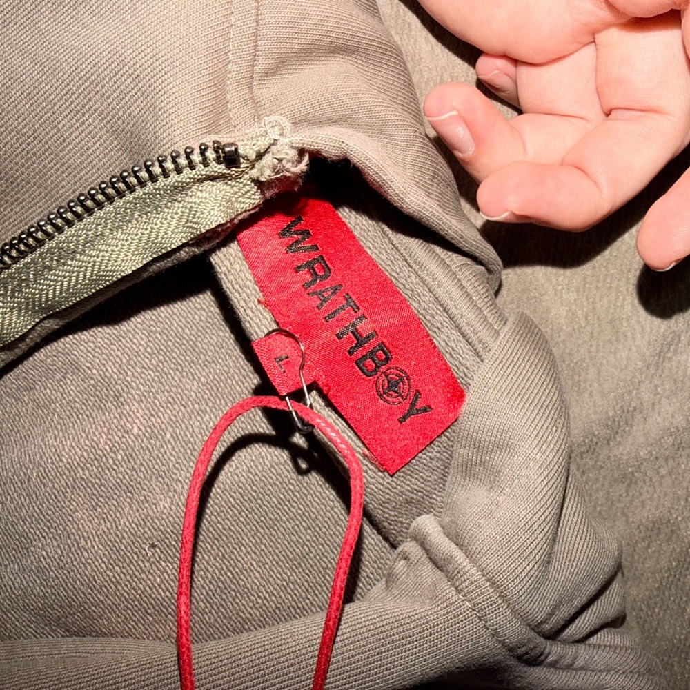 Wrathboy Maison De Wrath Lt Deep Taupe Zip Up Hoodie Sweatshirt Style Size L - Picture 5 of 6